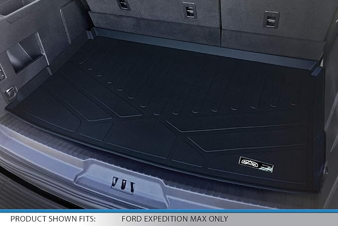 SMARTLINER All Weather Custom Fit Cargo Trunk Liner Floor Mat Behind 3rd Row Compatible with 2018-2025 Ford Expedition Max