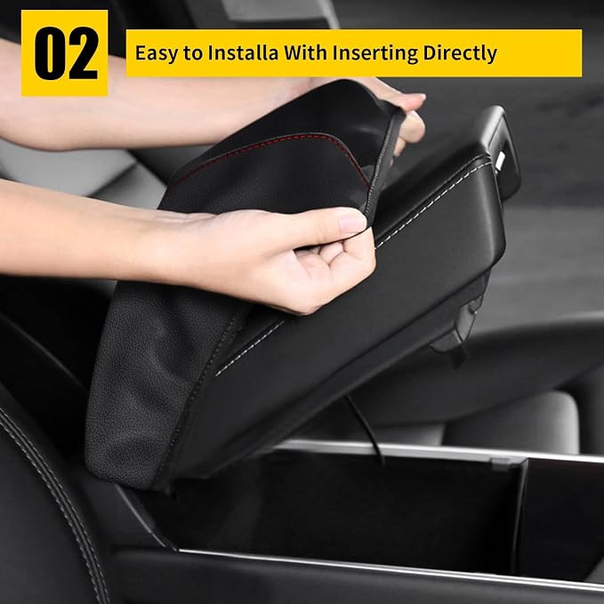 AOMSAZTO Leather Center Console Cover for Honda Civic 2015 2014 2013 2012 Armrest Cover