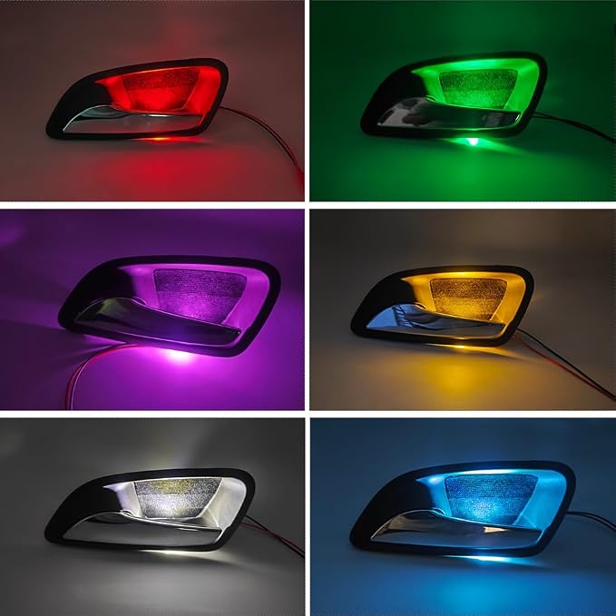 Car Door Handle Light White LED Ambient Light 12V Retrofit Upgrade Door Handle Light Small Size Easy Installation Universal Small Car Ship Use (4PCS)