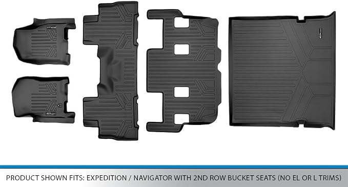 SMARTLINER Floor Mats and Cargo Liner Set Compatible with 2007-2010 Ford Expedition