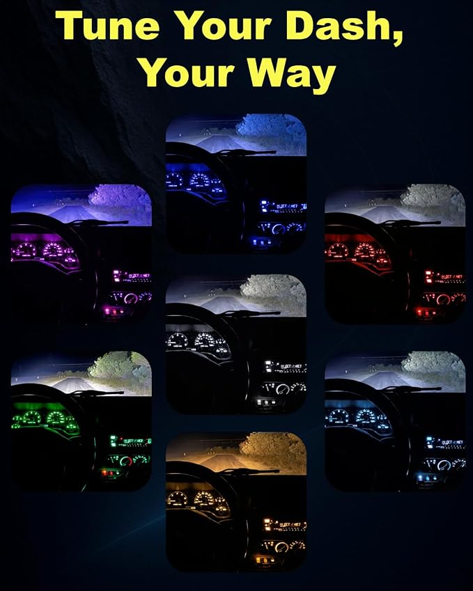 16 Pieces Interior Dash Gauge Cluster Lights with Sockets + HVAC Control Panel LED Bulb Kit, Easy To Install Blue, Fits Jeep Wrangler TJ 1997-2006