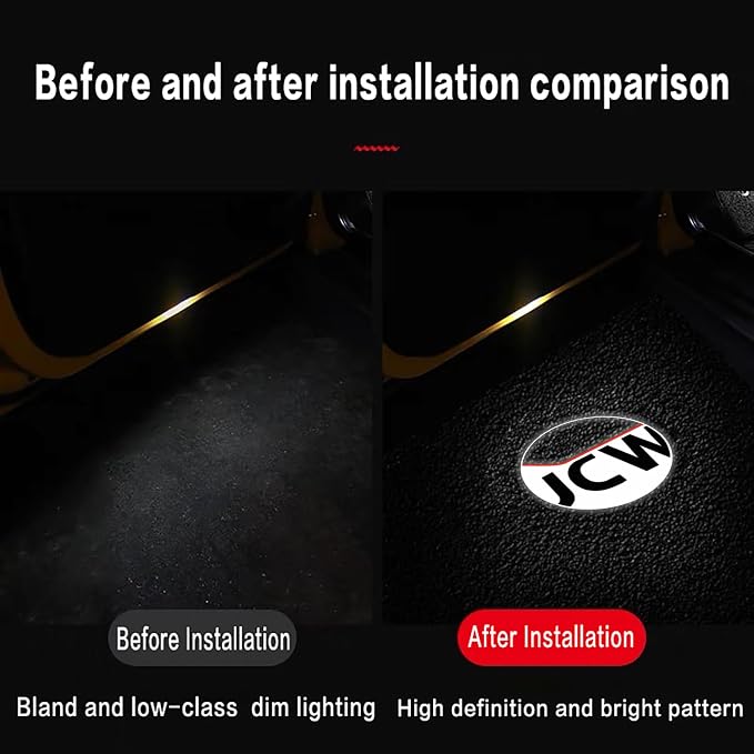 2Pcs Car Door Lights Projector for R55 R56 R57 R58 R59 R60 R61 F55 F56 F57 Car Door Logo Light Colorfast Courtesy Projector Laser Puddle lamp Welcome Lights Ghost Shadow Light Accessories (JCW 1)