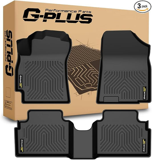 G-PLUS Floor Mats Compatible with Hyundai Elantra 2022 | All Weather Protection,Non-Slip,Custom Fit Floor Cargo Liner,TPE Full Coverage,1st & 2nd Row,Black,3PCS