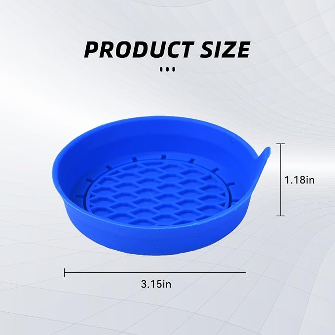4PCS Car Cup Holder Coasters, Silicone Non-Slip Vehicle Cup Recessed Mats, Sift-Proof Automotive Interior Drink Insert Decor Accessories, Universal for SUV, Sedan, Truck (Blue)