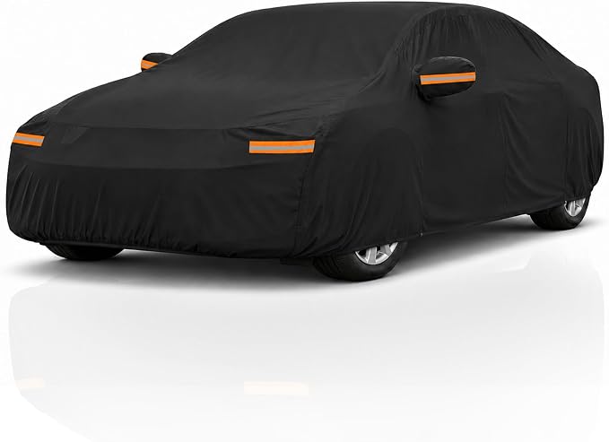 X AUTOHAUX Car Cover for Nissan Altima 2013-2024 210D-PU Outdoor Full Car Cover All Weather with Door Zipper for Waterproof Windproof Sun Rain Snow Protection