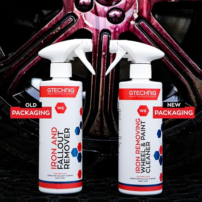 Gtechniq W6 Iron Removing Wheel & Paint Cleaner for Cars, Brake Dust Remover, Degreaser and Alloy Wheel Cleaner for Wheels, Rims and Paintwork, Safe on Coating - 500ml | Powerful Iron and Fallout Remover, Dissolves Contaminants Safely, Protects Paintwo...