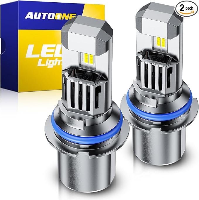 AUTOONE 9007 HB5 Bulbs, No Flicker 6500K White, 60,000LM Brightness, Easy 3 Min Plug and Play, IP68 Rated, Long Lifespan, 2 PCS