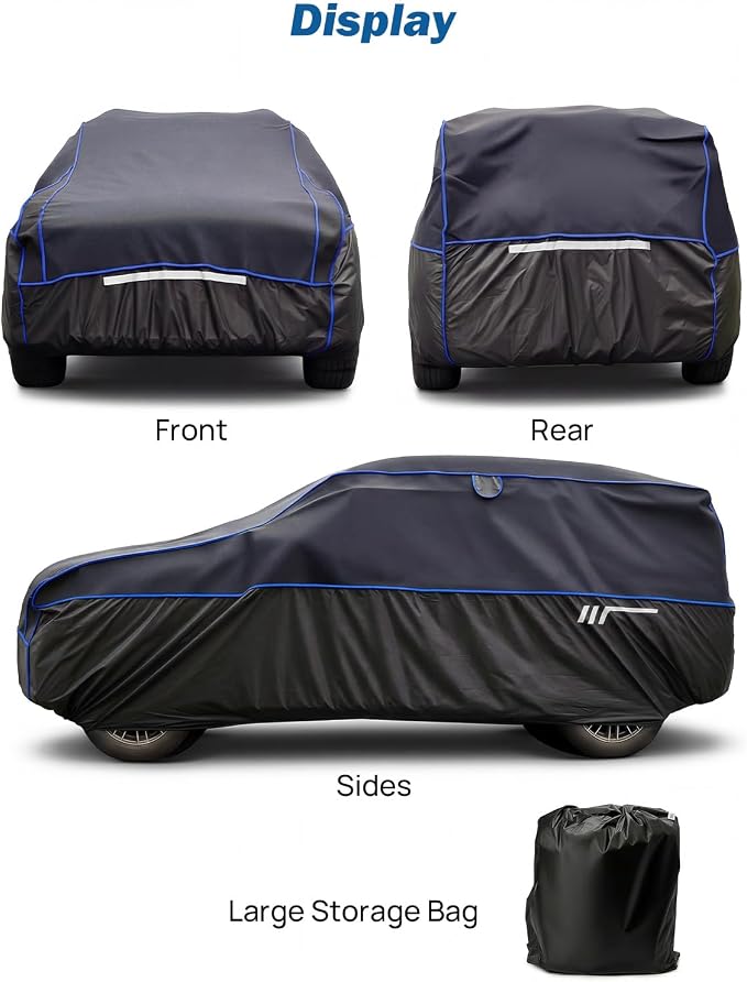 JOYTUTUS Hail Protector Car Cover for SUV (182-191 in), Thick EVA Padded Anti-Hail Cover, Waterproof All Weather Hail Protection Car Cover