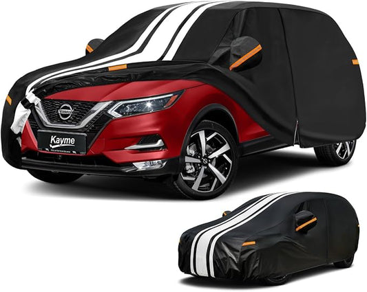 Kayme Heavy Duty Car Cover Custom Fit for Nissan Rogue (2007-2026) Waterproof All Weather for Automobiles, Outdoor Full Exterior Cover with Tape and Towel, Rain Snow Sun UV Protection.