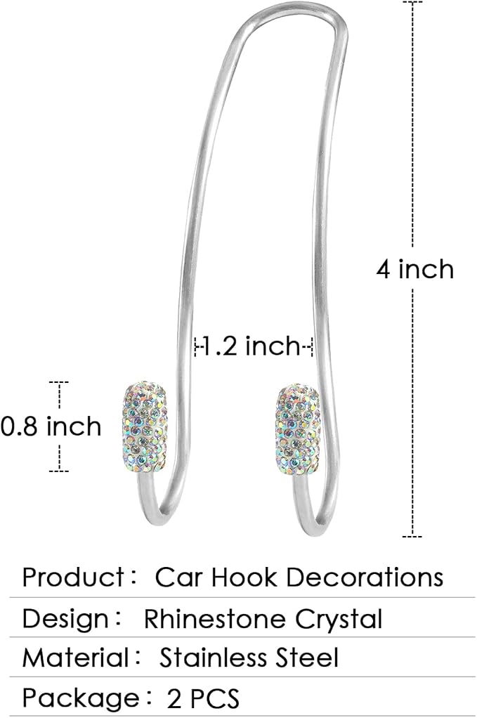 2026 Upgraded Bling Auto Hooks ,Car Hangers Organizer Seat Headrest Hooks，Bag Organizers Rack and Hanger, Heavy-duty Car Seat Hooks, Backseat Storage Hooks, Universal for SUV Truck Vehicle 2 Pack