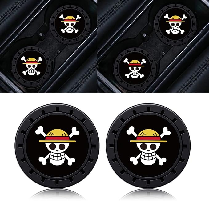 Cup Holder Insert Coaster for One Piece Anime Fans,Anti Slip Car Cup Coaster Interior Accessories