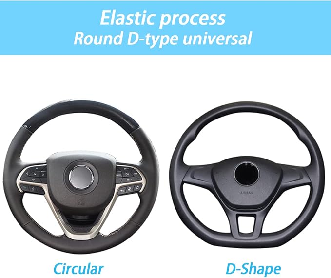 Elastic Stretch Steering Wheel Cover, Universal 15 Inch Car Steering Wheel Cover, Microfiber Breathable Ice Silk, Anti-Slip, Odorless, Easy Carry, Warm in Winter and Cool in Summer (Brown)