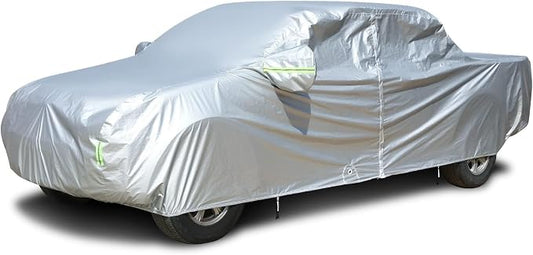Tecoom Truck Car Cover Waterproof All Weather Breathable Light Shell with Door Zipper & Lock, UV Dust Sun Protection, Full Exterior Covers Automobiles Universal Fit for Tundra, Up to 212" Length