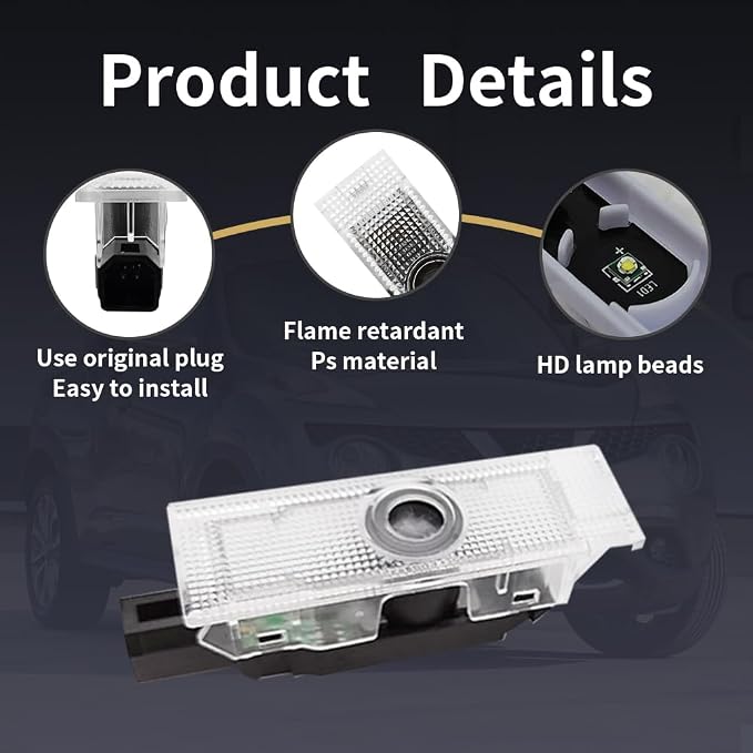 2PCS Non-Fading Door Lights Logo Compatible for Challenger 2015-Present, LED Ghost Shadow Welcome Puddle Projection Light Lamps Accessories (Last Call)