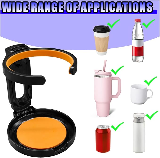 Car Air Vent Cup Holder Auto Ashtray Holder, Adjustable Drink Holder Extender for Horizontal Vents, Universal Tool-Free A/C Vent Mount for Various Coffee, Water, Juice Cups in Car, Truck, SUV(Orange)