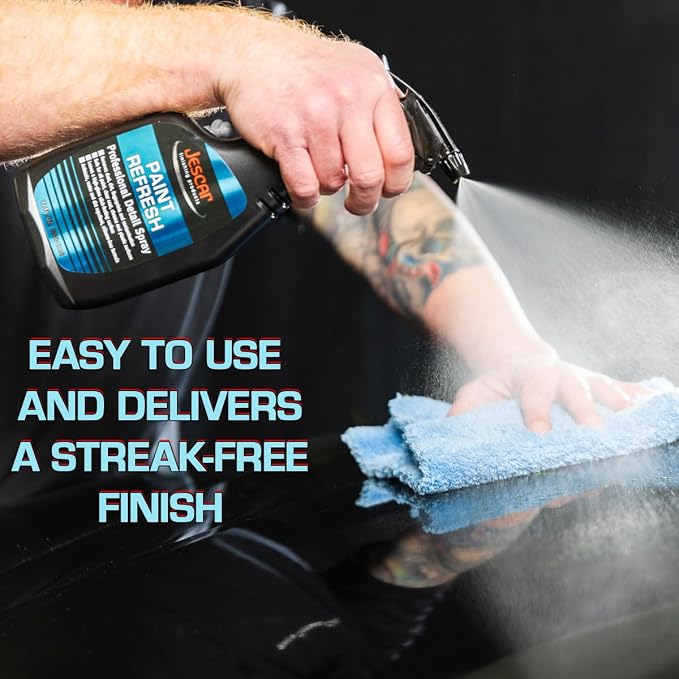 Jescar Paint Refresh Detail Spray - 22oz - Quick Detailer, Spray On Wipe Off, Dust and Fingerprint Remover, High-Gloss Finish, Streak-Free Formula, Instant Shine