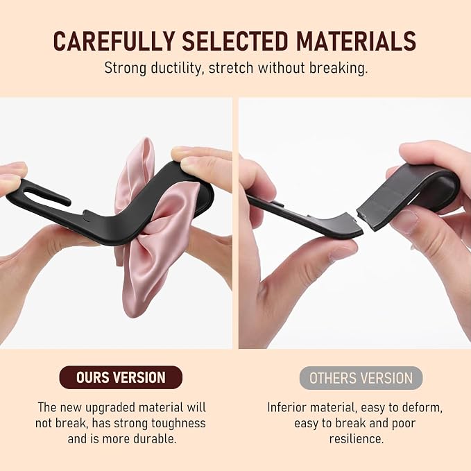 Car Seat Headrest Hook Bow Hooks for Car Bow Car Accessories 2 Pack Hanger Storage Organizer Universal for Handbag Purse Coat fit Universal Vehicle Car (Pink)