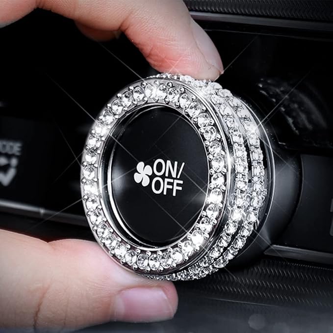 Bling AC Knob Ring for 10th Honda Accord 2018-2022 | 3Pcs Bling AC Knob Covers fit for 10th Gen Accord EX/EX-L/LX 2018-2022, inner dia 25mm. NOT fit for 11th Accord, Pilot, Civic