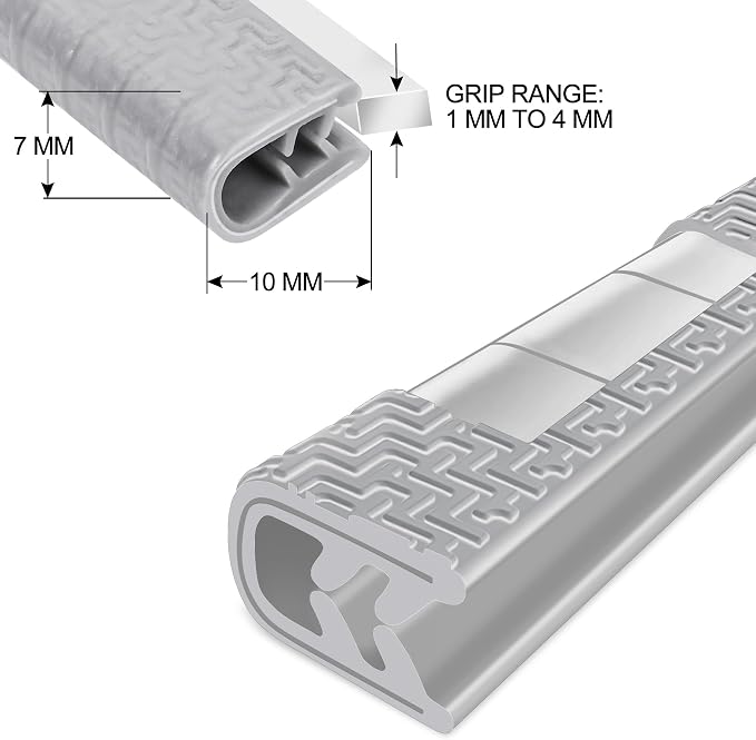 MYFAMIREA 16.4Ft(5M) Long Car Door Edge Guards, U Shape Edge Trim Rubber Seal Protector Car Door Protection Anti-Collision Rubber Clips Easy to Cut No Need Adhesive Fit for Most Vehicles| Grey