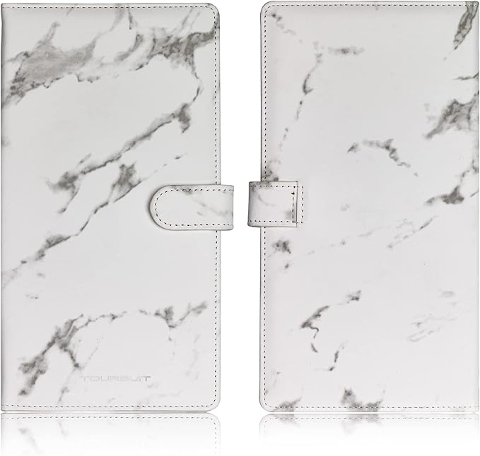 TOURSUIT Car Registration and Insurance Card Holder, Marble Grey | Vehicle License Document Organizer, Glove Box Compartment, Interior Car Accessories, For Women Men