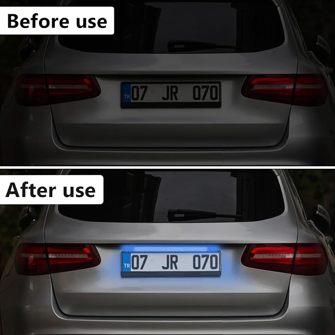 BFXM LED License Plate Lights 12 V DC Universal License Plate Light, Waterproof Tag Lamp Assembly Replacement LED Plate Light for Car Trailer UTV ATV Truck RV Boat