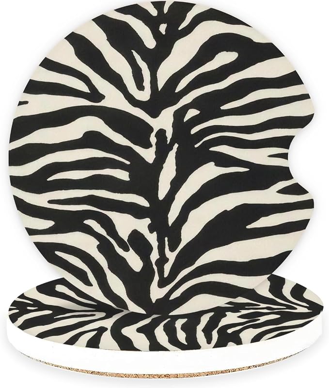 Ceramic Car Coasters – Absorbent Car Cup Holder Coaster Set for Women, Cute Aesthetic Car Accessories for Girls, 2 Pack (Coconut Milk)