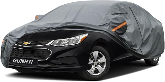 GUNHYI Premium Car Cover Custom Fit Chevrolet Cruze Sedan, 16 Layers Heavy Duty Car Cover Waterproof All Weather with Zipper Door for Sun Rain Snow Dust Uv Protection