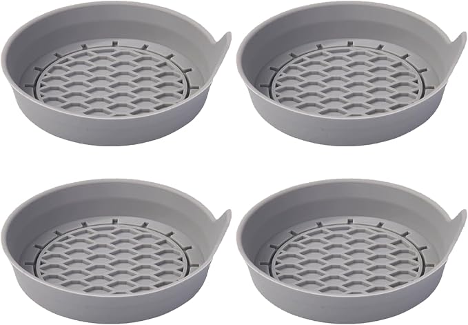 4PCS Car Cup Holder Coasters, Silicone Non-Slip Vehicle Cup Recessed Mats, Sift-Proof Automotive Interior Drink Insert Decor Accessories, Universal for SUV, Sedan, Truck (Gray)