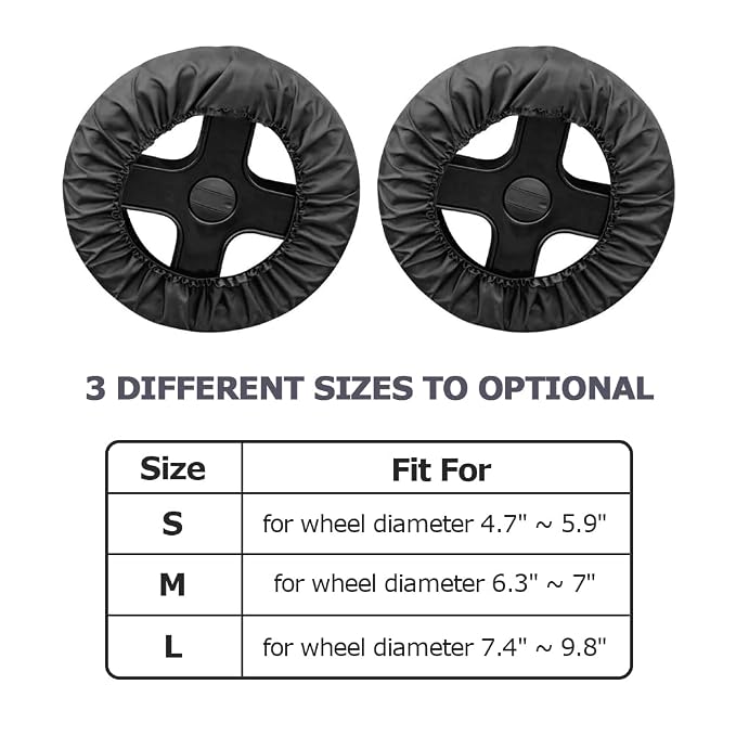 Baby Stroller Wheel Cover Noise Reducing & Anti Scratch Cart Wheel Tire Protectors Accessories, 2 Pcs (M)