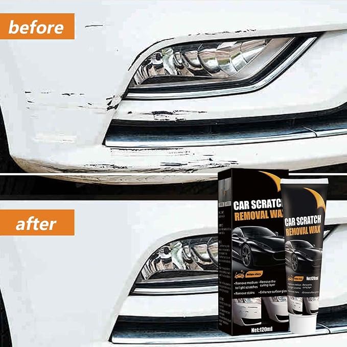 Car Scratch Repair Wax with Sponge and Towel, 2026 New Upgrade Car Scratch Remover Wax, Automotive Scratch Repair, Professional Car Paint Repair Compound for Deep Scratches (120g*2)