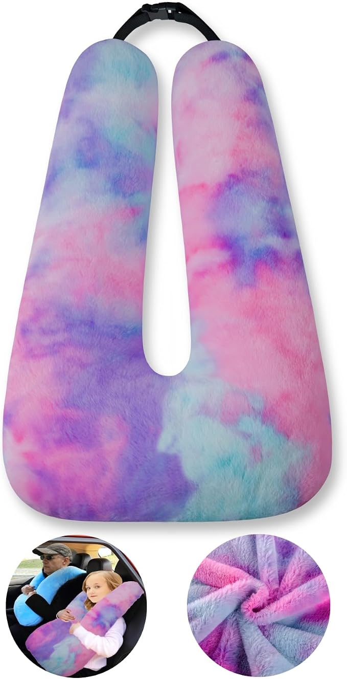 FHSGGP Travel Pillow Car Pillow Kid Car Sleeping Colorful Purple | The Sleeping Aid for Adults and Kids on Road Trips Kids Travel Pillow