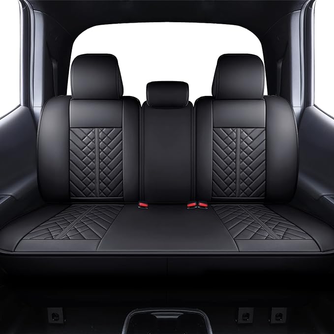 Tomatoman Tacoma Car Seat Covers Compatible with Toyota Tacoma Truck 2005-2024 2025 2026 Access Crew Double Cab TRD Sport Offroad Limited SR5 V6 Cushions(Full Set/Black)