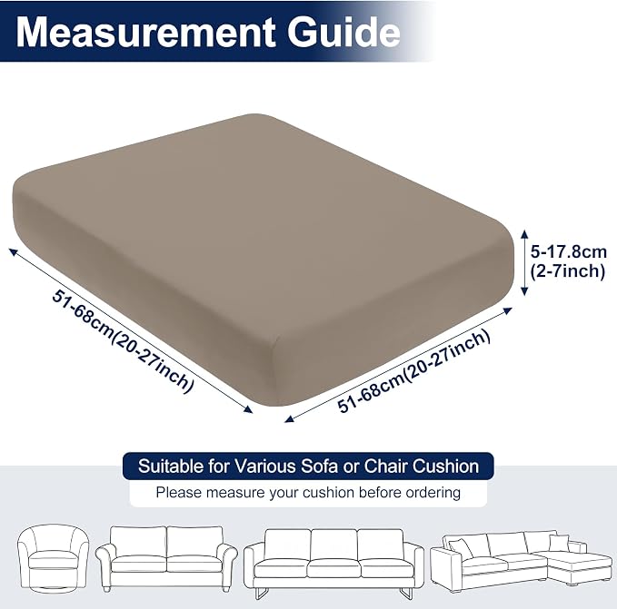 Smiry Waterproof Patio Cushion Covers, Stretch Outdoor Furniture Covers | Couch Slipcovers Replacement, Washable Furniture Protector, UV-resistant Sofa Chair Seat Cover for Outdoor and Indoor, 14 Pcs