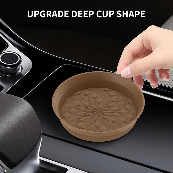 ME.FAN Car Cup Coasters [4 Pack] Silicone Cars Coasters - Universal Non-Slip Recessed Interior Accessories - Cup Holder Inserts Coffee