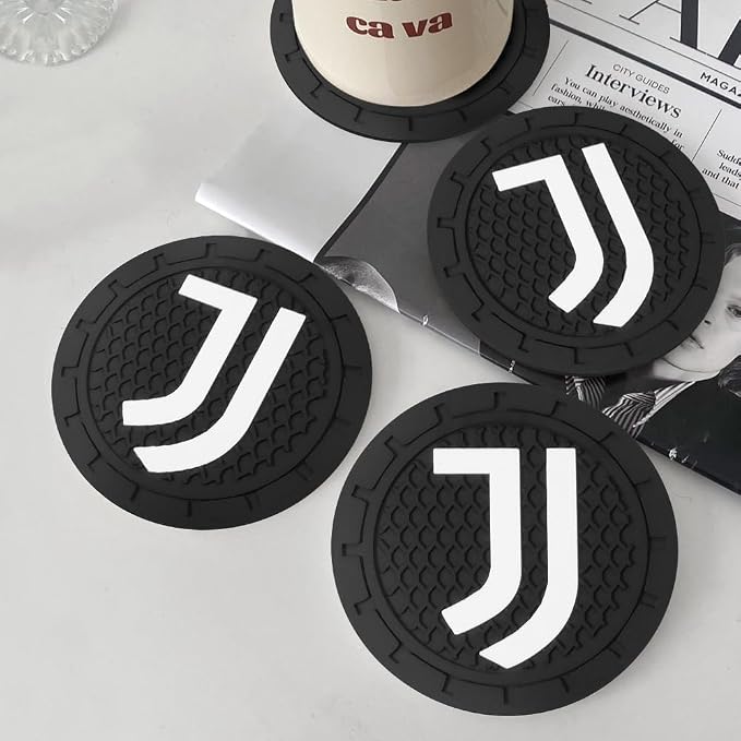 Cup Holder Insert Coaster for Juventus UEFA UCL Fans,Anti Slip Car Cup Coaster Interior Accessories