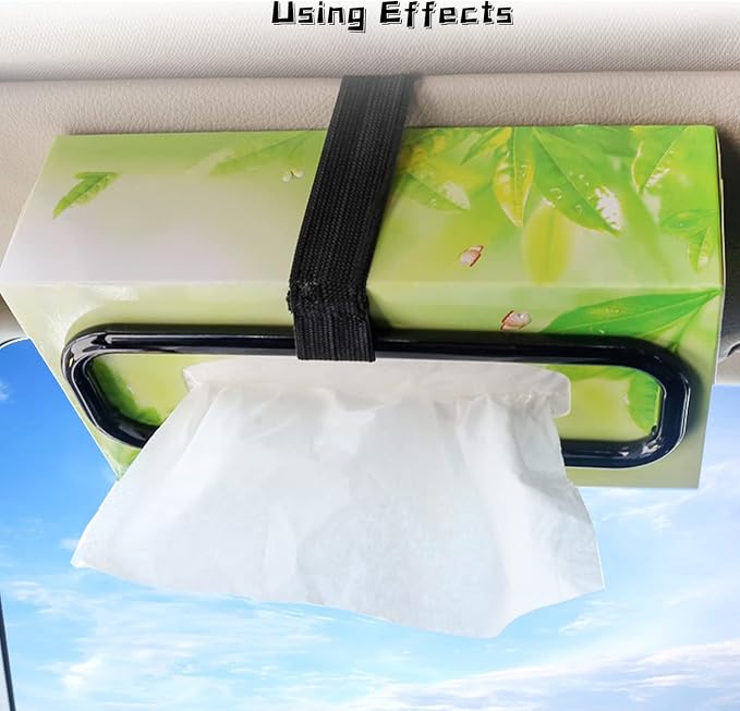 Miytsya 1 PC Auto Accessories Car Sun Visor Tissue Box Holder Paper Towel Napkin Box Cover Seat Back Bracket Portable Car Mount Organizer