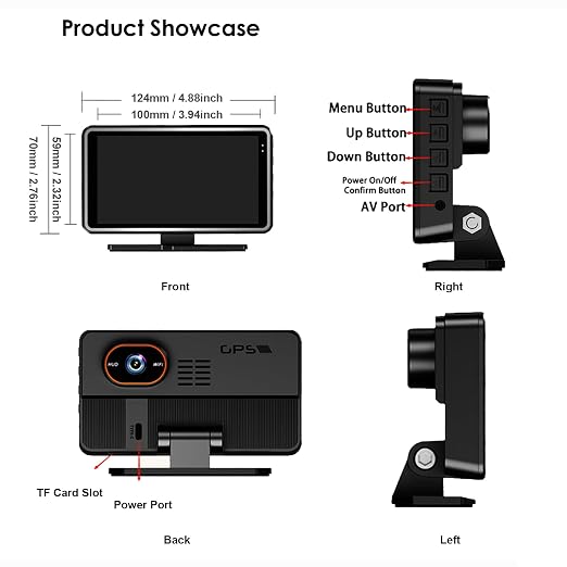 Universal GPS Speedometer Car HUD Digital Speed Display + Dash Camera DVR Video Recording + GPS Tracking Replay Back on Map 3 in 1 Device