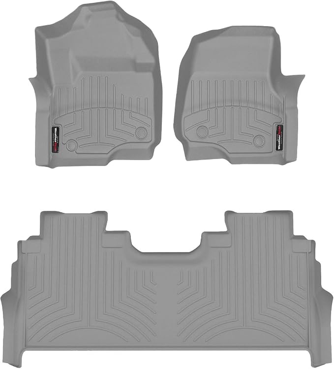 WeatherTech Custom Fit FloorLiners for Ford Super Duty, Super Duty, Super Duty - 1st & 2nd Row (461012-1-6), Grey