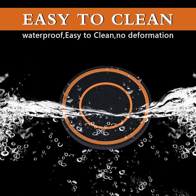 2 Pack Car Coasters for Cup Holder, 2.75 Inch Universal Auto Waterproof Coasters Silicon Insulation Cup Mats,No-Slip Anti Dust Insert Coaster for Woman Man, Suit for Vehicle Interior (2, Orange)