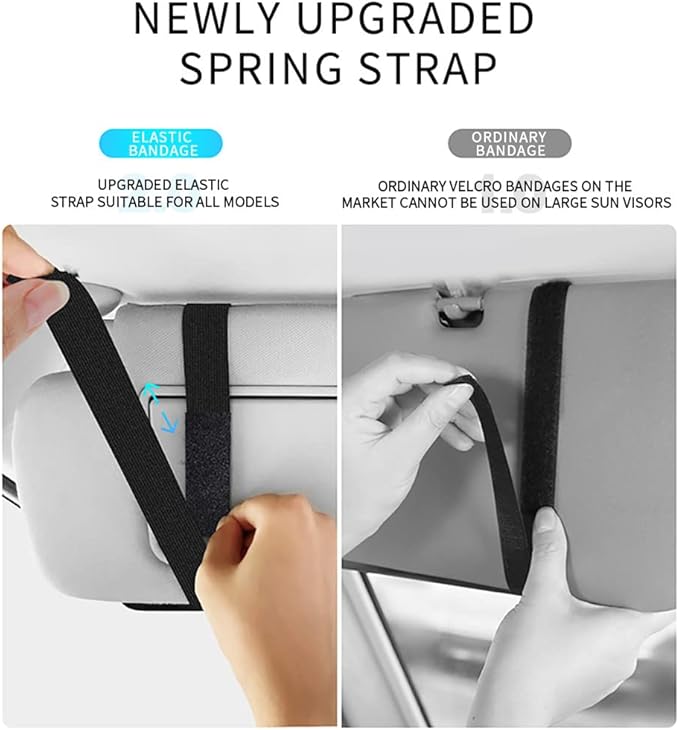 JEYODA Car Sun Visor Organizer Glasses Case Storage Bag note Holder Car suede Zipper Card Hold Car Organizers and Storage (blue)
