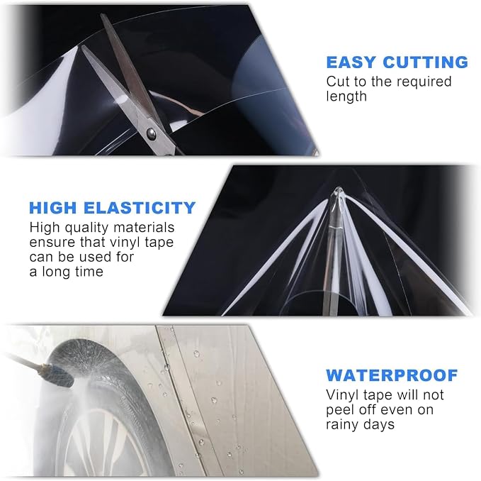Arespark Clear Vinyl Roll, Transparent Vinyl Wrap Paint Protection Film, Self Adhesive Film for Car Motorcycle Interior Exterior, Protect from Pets Scratches 1x10ft