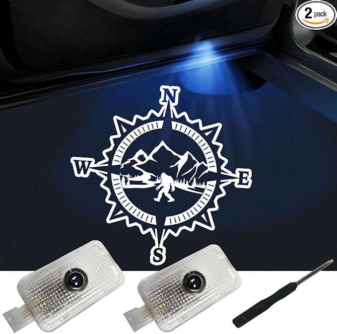 2PCS Kegoova Fadeless Car Door Lights Logo, Glass Lens LED Car Door Lights, Welcome Projector Lights Compatible with Forester Outback Ascent Legacy XV (SBR-CP2)