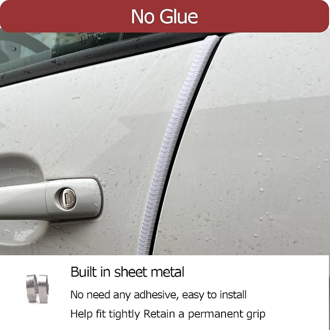 32Ft Car Door Edge Guards White, Universal Rubber U Shape Automotive Door Entry Guard, Edge Trim Fits for Sedans, Trucks, SUV, ATV, Boats