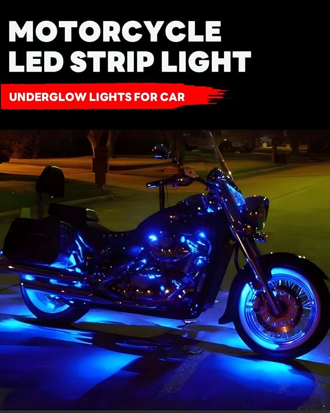 12V Led Light Strip 12.7" Waterproof Blue Led Light Strips for Car Golf Cart Motorcycles Truck Boat Led Strip Lights,Pack of 4