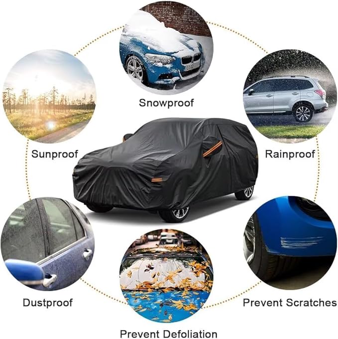 Kayme 7 Layers SUV Car Cover Custom Fit for Lincoln MKC Lincoln Corsair (2014-2026), Waterproof All Weather for Automobiles,Rain Sun UV Protection.Black