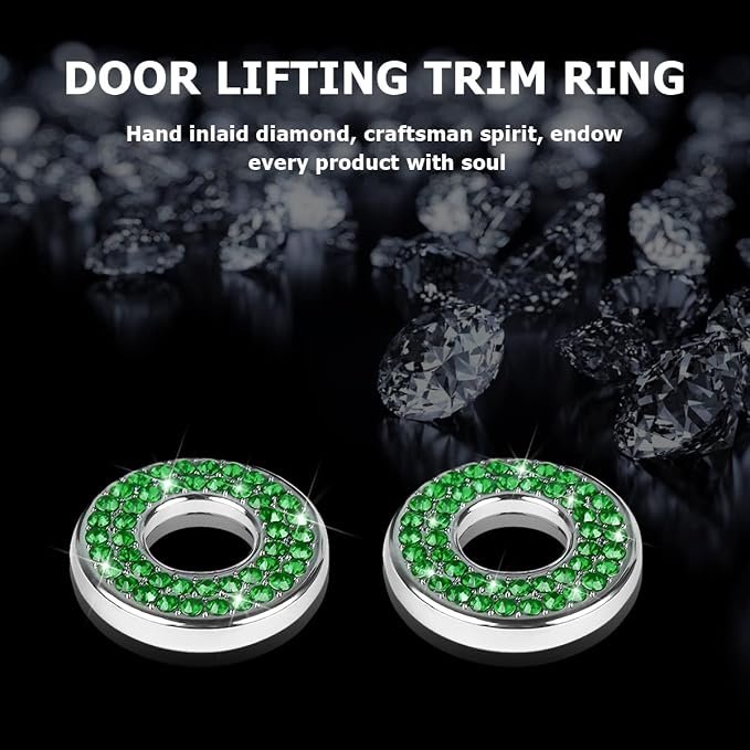 4PCS Bling Inner Car Door Lock Cover Stickers, Rhinestones Pull Rod Bolt Decorations, Crystal Auto Decals for Women Girls, Sparkly Car Door Lock Pin Caps for C Class C200L GLC260 C260L