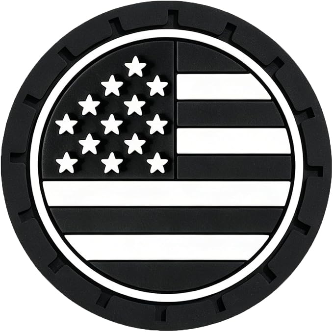 2Pcs 2.75 Inch America Flag Car Cup Holder Coaster Insert Tough Auto America Flag Car Accessories