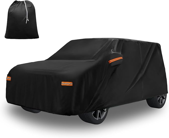X AUTOHAUX Car Cover for Kia Soul 2009-2025 210D-PU Outdoor Full Car Cover All Weather with Door Zipper for Waterproof Windproof Sun Rain Snow Protection