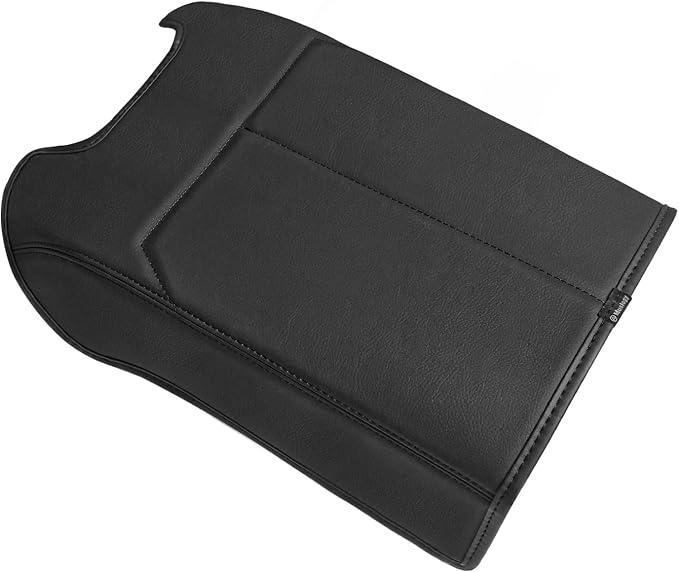 Muslogy Center Console Armrest Cover Fit for Ford F150 2015-2020 &F250 F350 F450 2017-2022 & Expedition 2018-2024 Accessories, Armrest Pad Console Lid Cushion Vegan Leather Regular Thick (Bucket Seat)