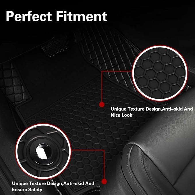 Car Rubber Floor Mat Custom Fit for Toyota Corolla Sedan 2014 2015 2016 2017 2018 2019 Automatic Transmission Full Black Auto Liner Mats All Weather Heavy Duty Odorless No im Hatchback Model